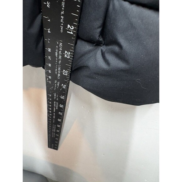 Hollister Women's Black Puffer Vest Hooded Y2K Fleece Lined Cinched Back Size L - Picture 9 of 10